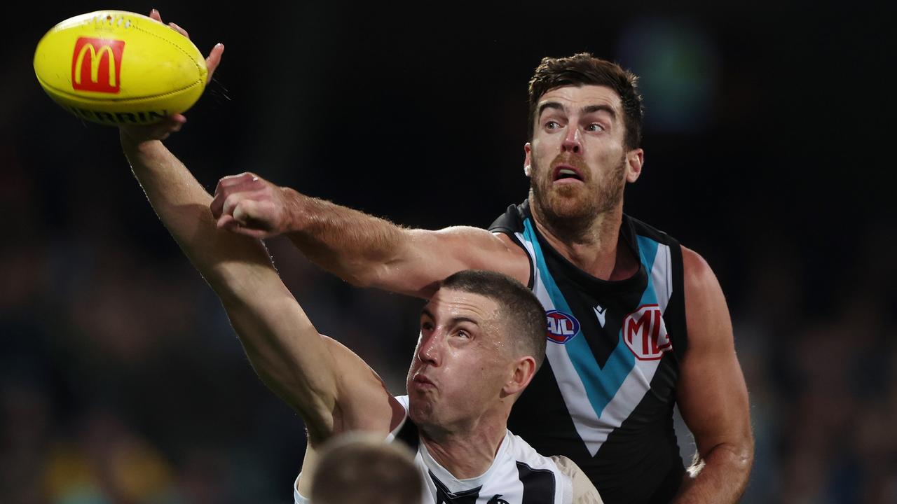 Scott Lycett will undergo knee surgery. Picture: Sarah Reed/AFL Photos via Getty Images)