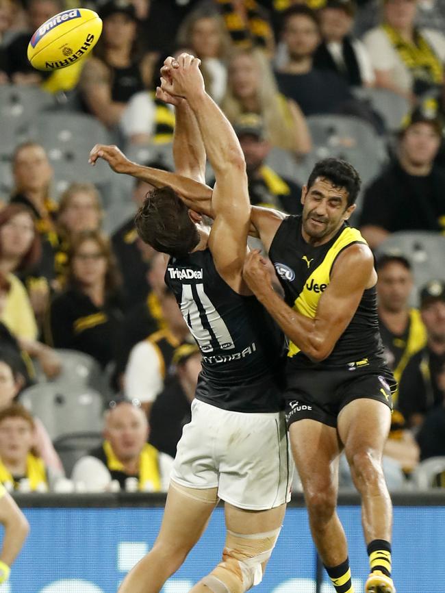 Marlion Pickett gives away a free kick to Levi Casboult for front on contact.