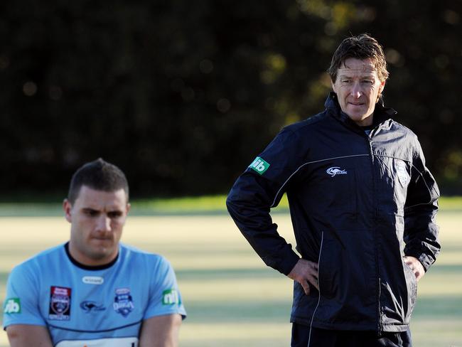 Craig Bellamy and Robbie Farah during a NSW State of Origin camp.