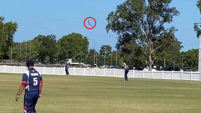 Mudgeeraba Nerang cricketer Jai Kurt had a "terrifying" encounter with a magpie last weekend. Pic: Supplied.