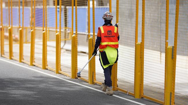 A Melbourne construction site has reopened after it shut when a tradesman tested positive for coronavirus. Picture: AAP