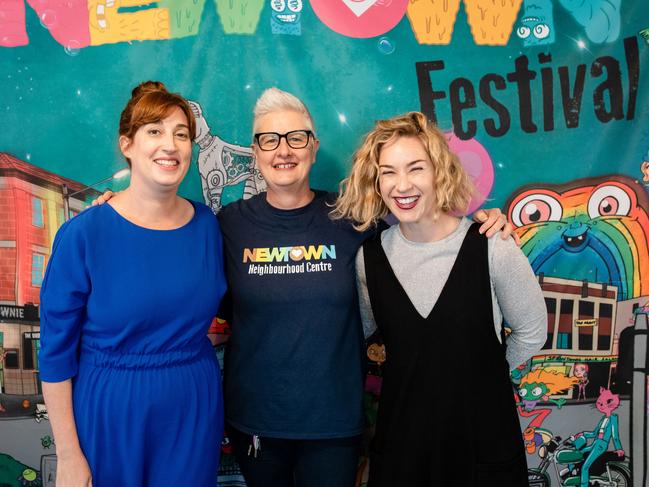 Councillor Anna York (Inner West Council), Liz Yeo (CEO Newtown Neighbourhood Centre), Councillor Jess Miller (City of Sydney). Picture: Yeah Sure