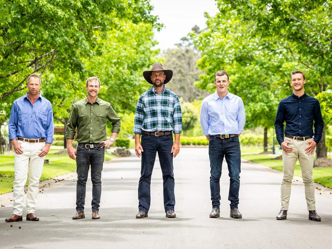 The five farmers on this year’s Farmer Wants A Wife. Picture: Seven