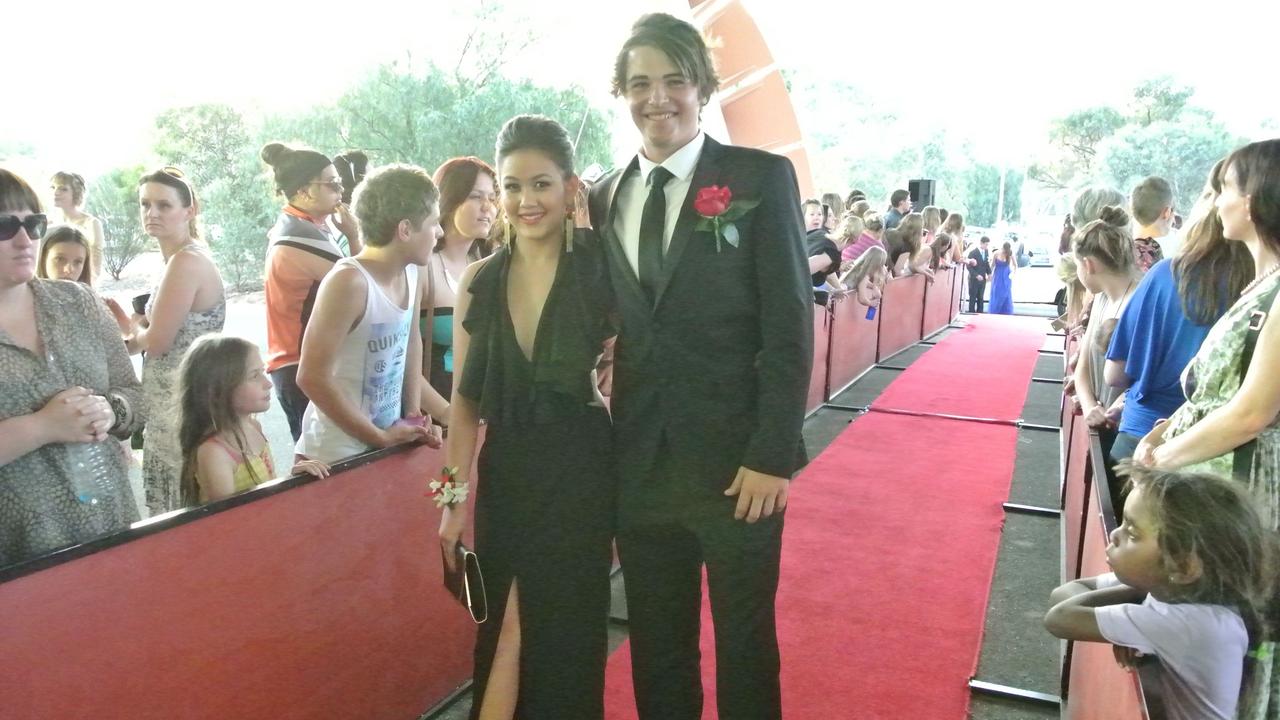 Celeste Craggs and Ben Ellis at the 2012 Our Lady of the Sacred Heart Catholic College formal at the Alice Springs Convention Centre. Picture: NT NEWS<br/>