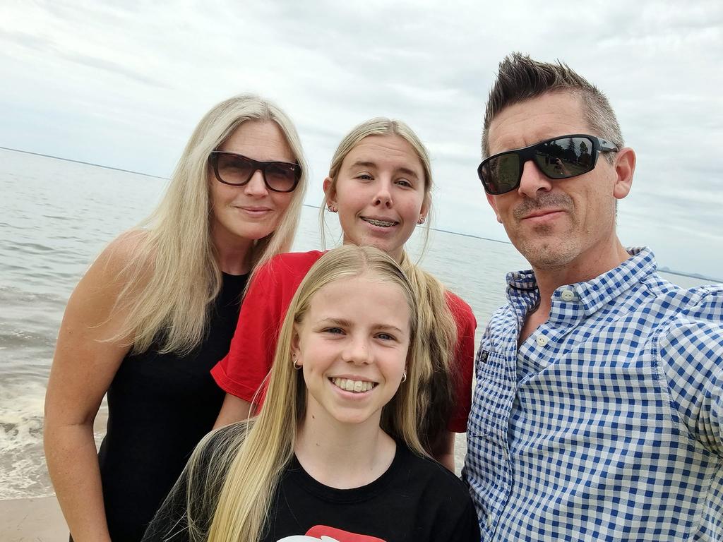 Emma Lovell, pictured with husband Lee Lovell and their children on Christmas Day at the Sunshine Coast. Source: Facebook.