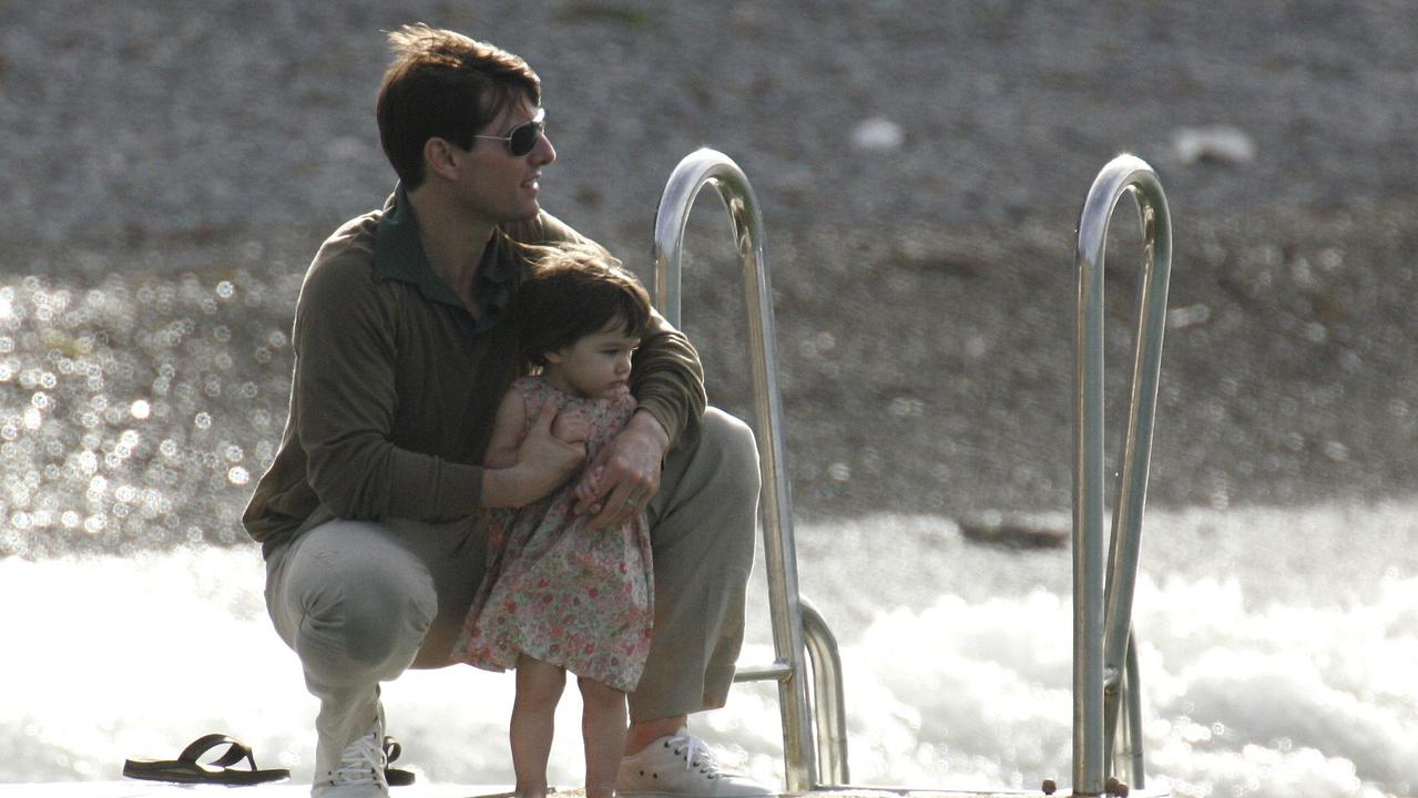 Tom and baby Suri in the south of France circa 2007.