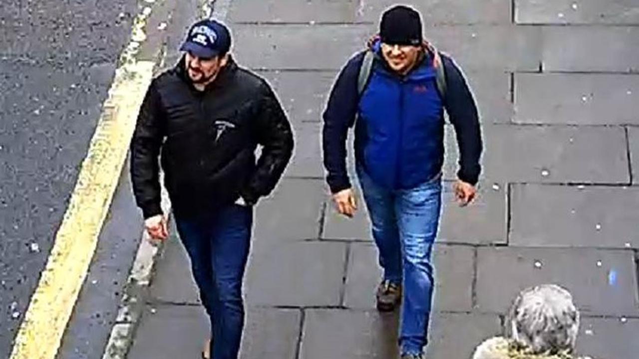 Salisbury Novichok poisoning suspects Alexander Petrov and Ruslan Boshirov are shown on CCTV on Fisherton Road, Salisbury March 4, 2018. Picture: Metropolitan Police via Getty Images