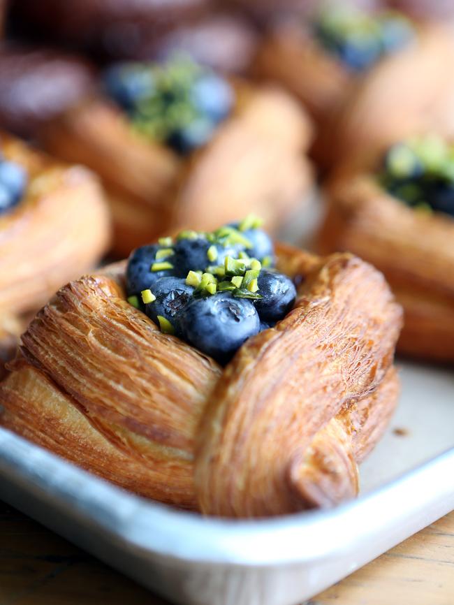 Blueberry custard and pistachio danish at BamBam Bakehouse at Mermaid Beach. Photo: Richard Gosling. Pic by Richard Gosling