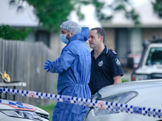 BRISBANE, AUSTRALIA - NCA NewsWire Photos - 28 FEBRUARY, 2024: The bodies of a man and a woman have been found at a home in Brisbane's west overnight. Officers were called to the house on Redhead Street at Doolandella about 7pm on Tuesday. Picture: NCA NewsWire / Glenn Campbell