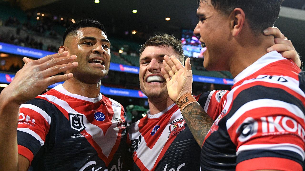 Angus Crichton had his best game of the season against the Storm on Saturday night. (AAP Image/Dan Himbrechts