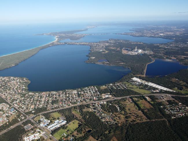 Aerial photo of Tuggerah Lakes 