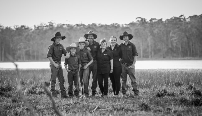 Three generations on the farm in one photo.