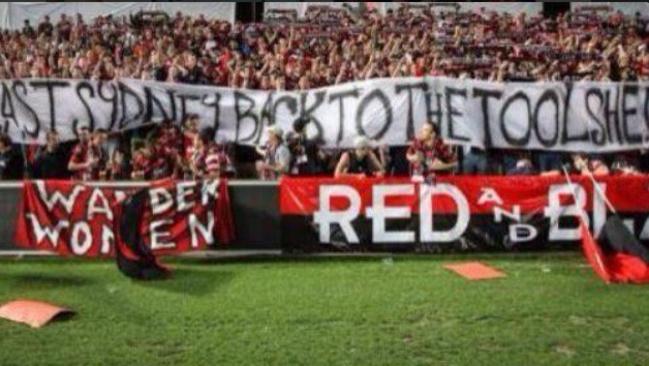 A banner at a previous Sydney derby.
