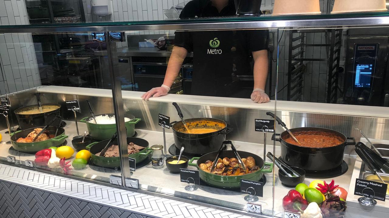 The Woolworths Metro Store on Pitt St, Sydney, featured hot meals until covid hit. Picture: Benedict Brook