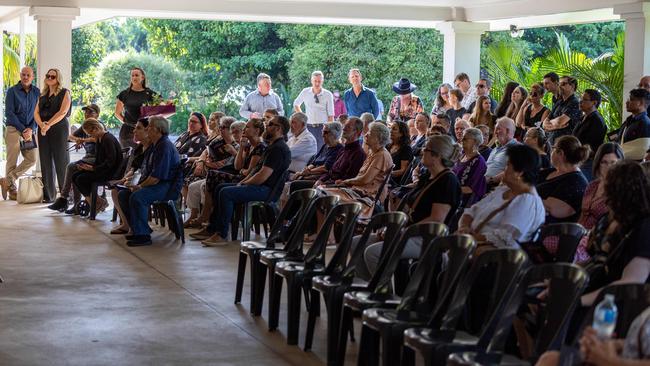 Hundreds attended the funeral service for Nightcliff Friendly Grocer owner Linford Feick on Wednesday, May 7 at Resthaven Chapel. Picture: Pema Tamang Pakhrin