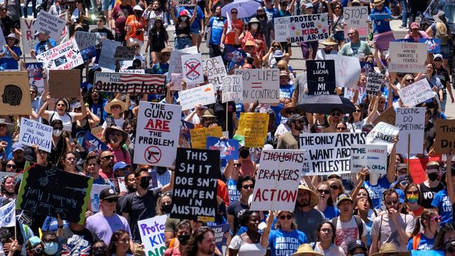 Thousands rallied in ‘March for Our Lives’ protests in 2022, calling for tighter firearms laws to curb the epidemic of gun violence in the country Picture: Ringo Chu/AFP.