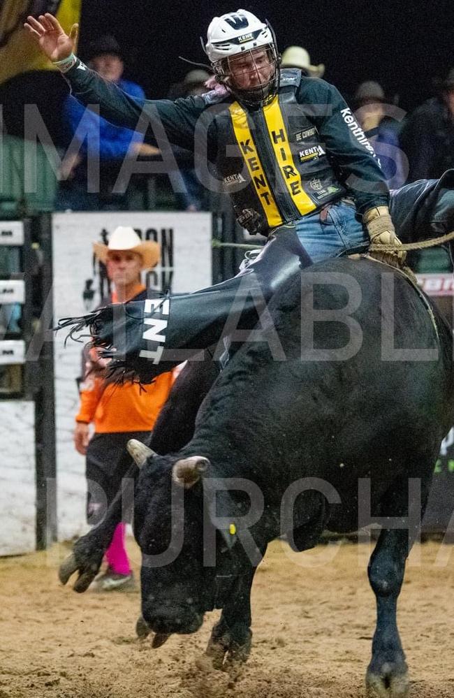 Clermont's Aaron Kleier has made Australian bull riding history. Picture: Contributed