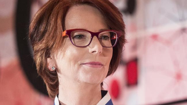 London 15th June 2015. Australian ex-PM Julia Gillard speaks at Fortune: Most Powerful Women International Summit gala dinner at Rosewood Hotel in Holborn. Pic Ella Pellegrini