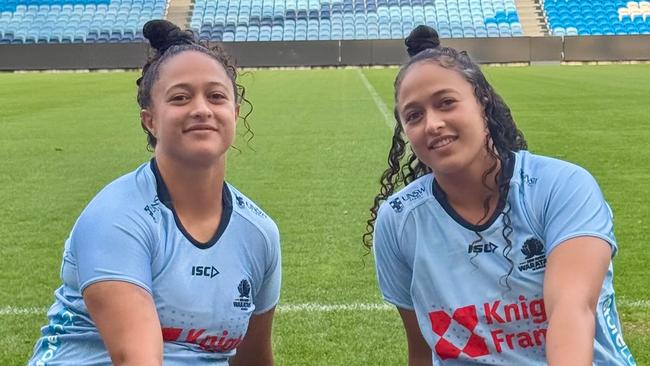 The twin sisters playing for the Waratahs. Nicole Nathan is on the right.