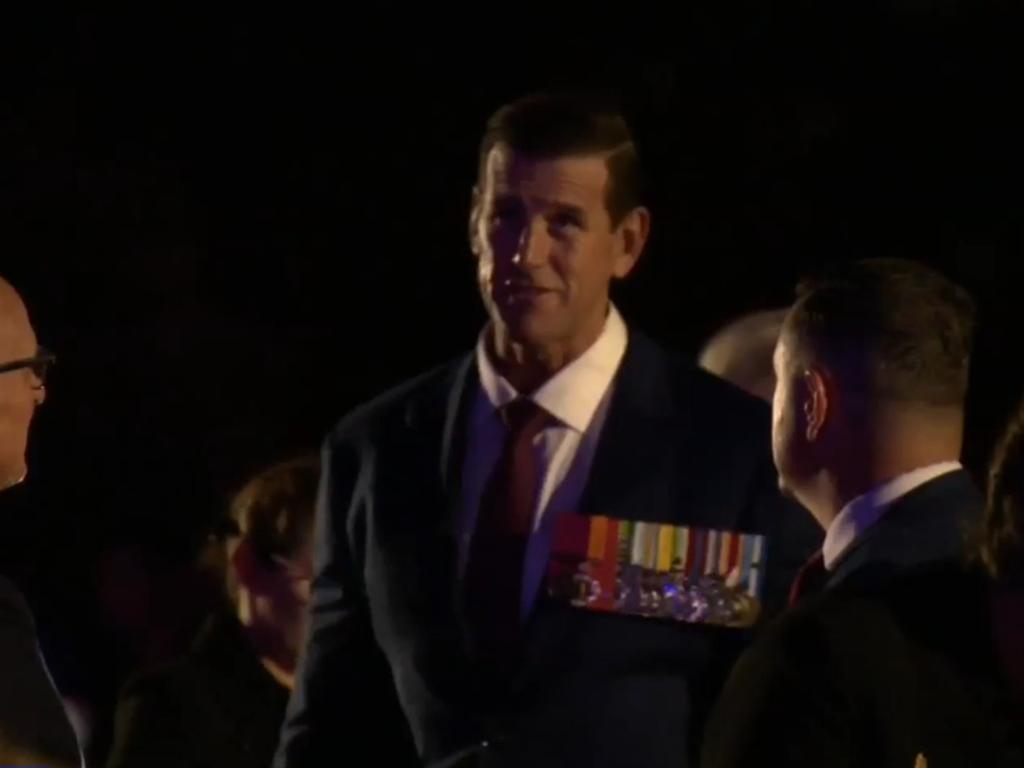 Ben Roberts-Smith at the Anzac Day Dawn Service in Perth. Picture: Nine