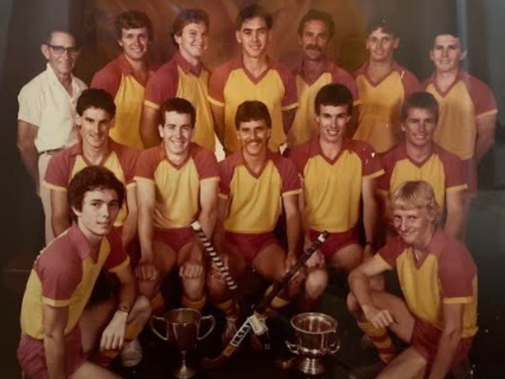 Robert Sweeney (middle row, second from right) with the Park Avenue teammates after they won the Rockhampton A1 men's premiership in 1985.