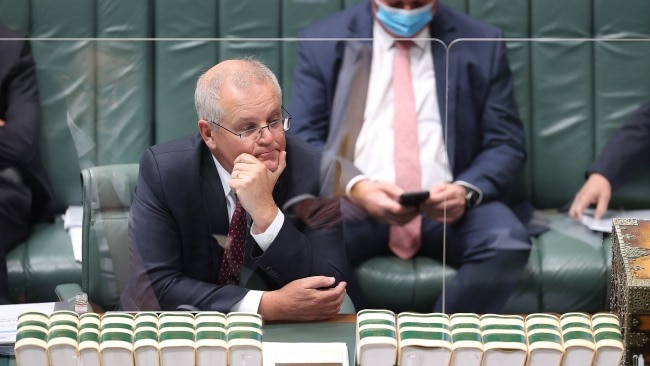Prime Minister Scott Morrison is seen during Question Time on Tuesday. Picture: NCA NewsWire / Gary Ramage