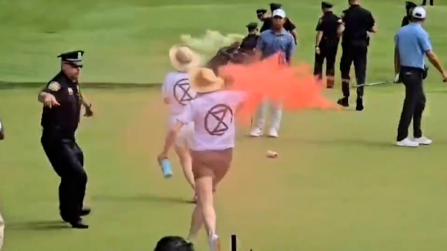 Climate protestors storm green at PGA Tour tournament