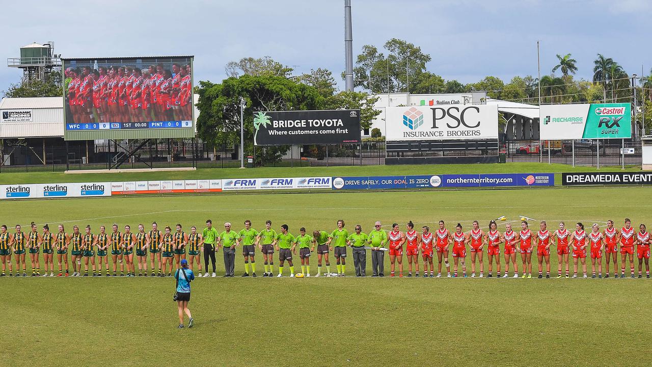 Waratah vs PINT in the 2022-23 NTFL womenÃ&#149;s grand final. Picture: PEMA TAMANG Pakhrin