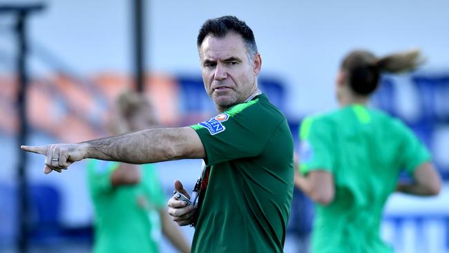 Matildas coach Ante Milicic (centre) has taken the reins. Picture: AAP