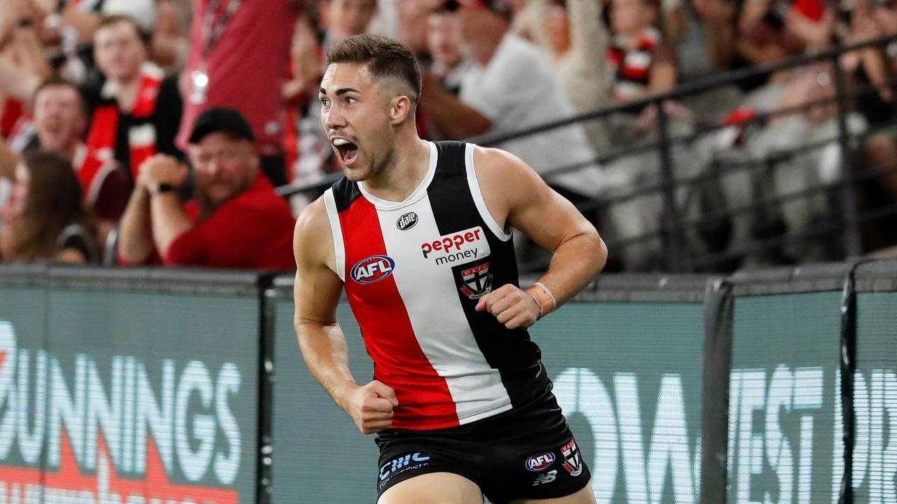 Jade Gresham and the Saints will feature in Friday night footy in round 22. Picture: Michael Willson/AFL Photos via Getty Images