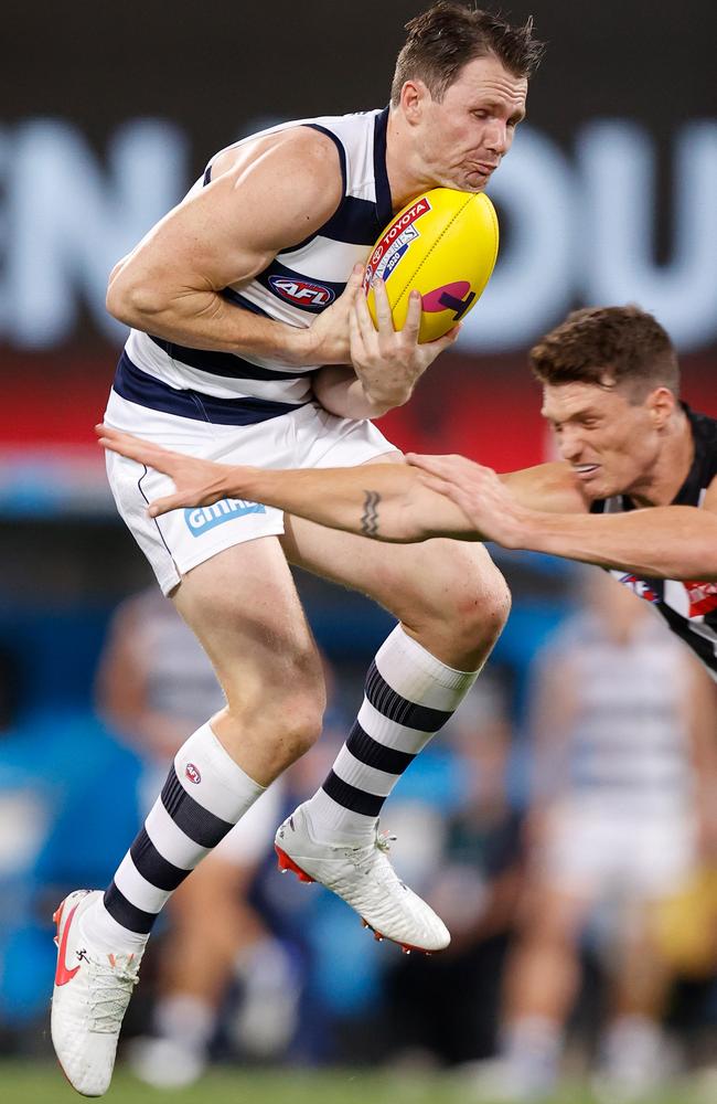 Patrick Dangerfield was devastating up forward against Collingwood in the semi-final. Picture: Michael Willson/AFL Photos via Getty Images