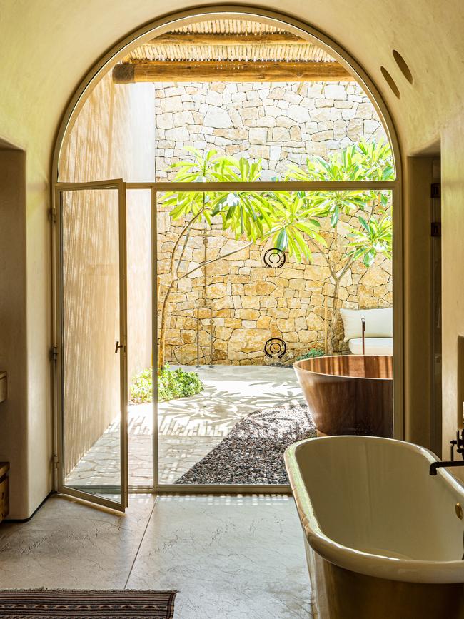 The bathtub at the Private Reserve retreat. Picture: Chris Schalkx