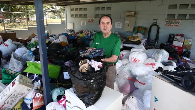 Long-serving Cairns and District Rugby League treasurer Martin Hurst has passed away. Hurst pictured at Barlow Park in 2019. The CDRL put a call out for donations to flood victims in Townsville and were overwhelmed with the response. PICTURE: BRENDAN RADKE