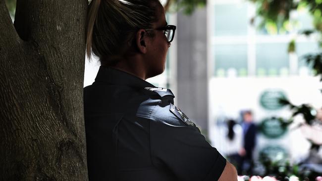 The officer says the front line is the most dangerous part of policing. Picture: Kylie Else