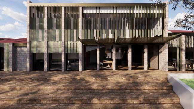 Aberfoyle Park High School atrium facade. Picture: Hames Sharley