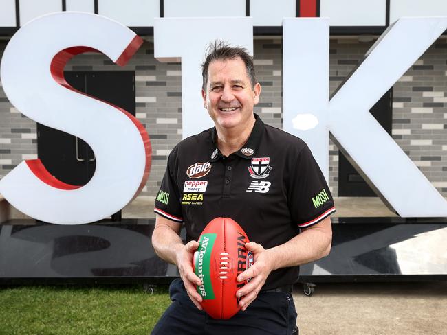 MELBOURNE . 24/10/2022. AFL. New St Kilda coach Ross Lyon poses for photos at RSEA Park, Moorabbin after being announced as new senior coach today . Picture by Michael Klein