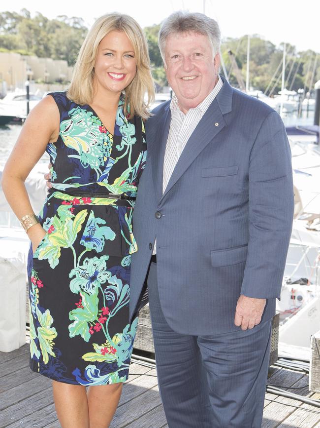 Denis Handlin with Samantha Armytage. Picture: Mitch Cameron