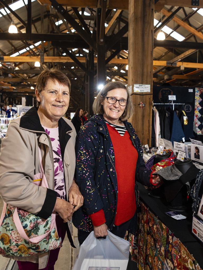 Grace Pettigrew (left) and Penny Hutchinson at Craft Alive at the Goods Shed, Saturday, May 21, 2022. Picture: Kevin Farmer