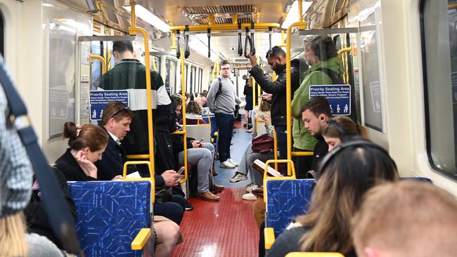 Brisbane commuters taking advantage of the 50c fares, which started in August last year. Picture: John Gass