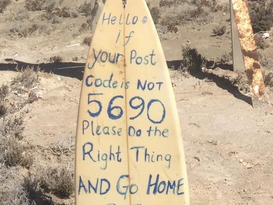 Sign near Cavtus Beach, Penong - No attribution. One time use