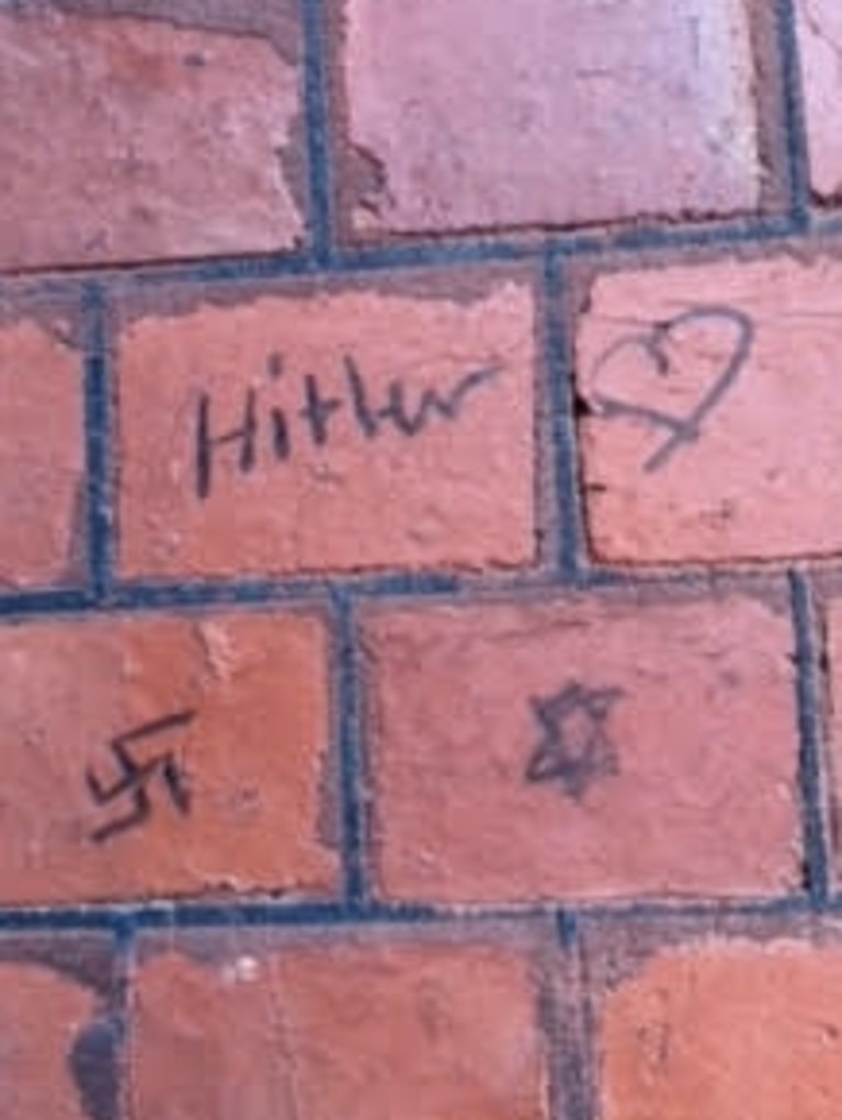 Nazi graffiti on a wall in Queens Parade, Fitzroy North that was discovered on March 2, 2021. Picture: Supplied