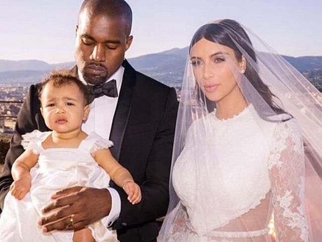 Kim Kardashian, husband Kanye West and daughter North.