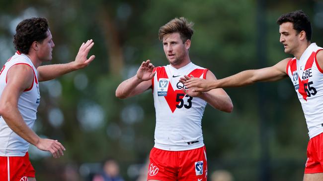 Charlie Haley impressed with three goals. (Photo by Dylan Burns/AFL Photos via Getty Images)