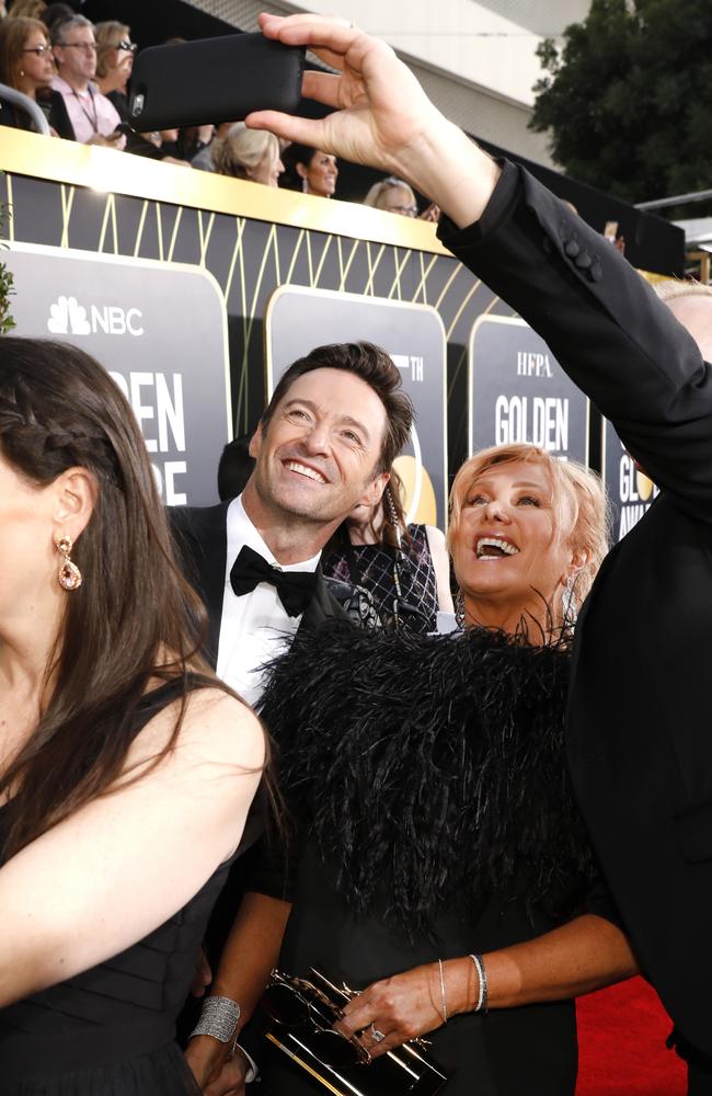 Hugh Jackman and Deborra-lee Furness attend The 75th Annual Golden Globe Awards at The Beverly Hilton Hotel on January 7, 2018 in Beverly Hills, California. Picture: Getty