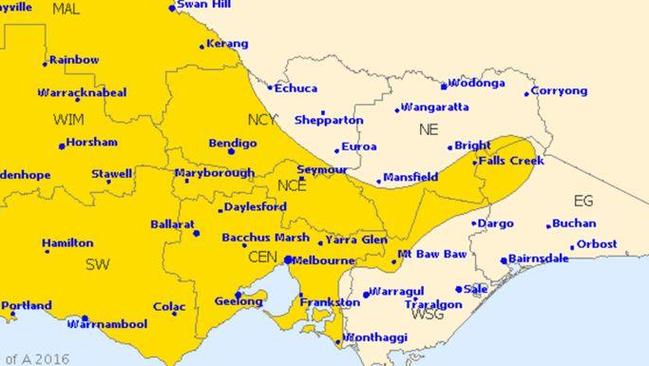 There has been a severe weather warning for parts of Victoria.