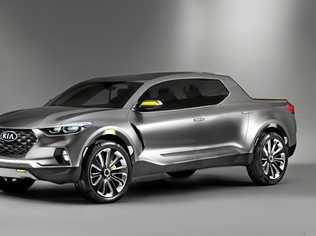 An artistic impression of a dual cab Kia ute, which will arrive in Australia by 2022 at the earliest. Picture: Digitally enhanced