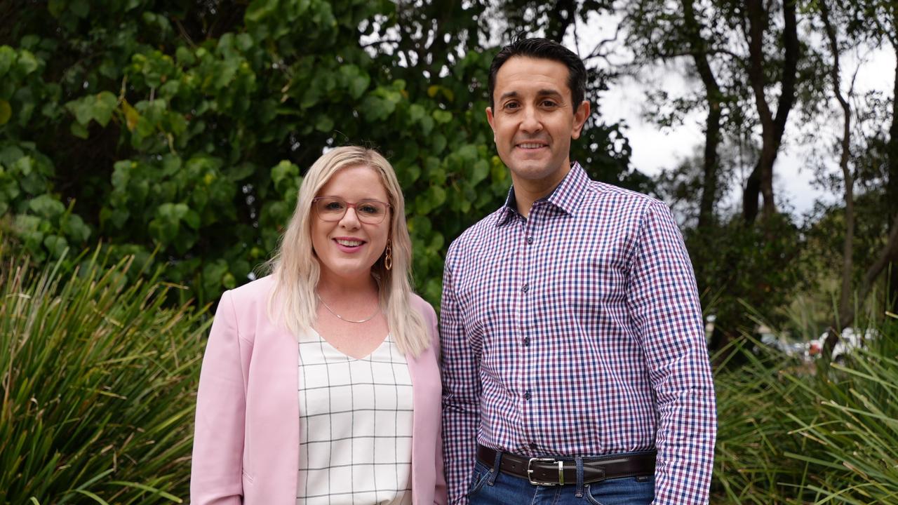 Kendall Morton LNP candidate for Caloundra with opposition leader David Crisafulli.