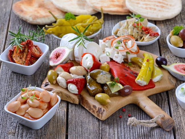 Mediterranean diet  ..  A selection of typical cold Greek appetizers. Picture: iStock