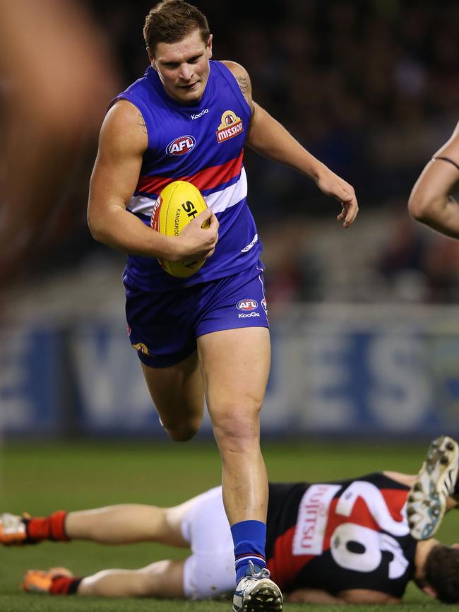 Redpath marks against Essendon earlier this AFL season. Picture: Getty Images.