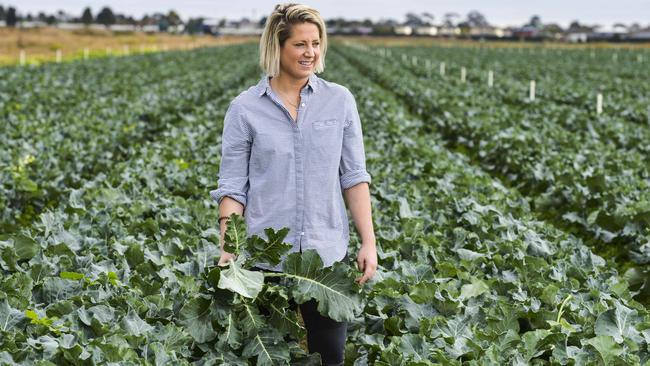 Catherine Velisha is the managing director of Velisha Farms in Werribee, who grow and distribute vegetables. Picture: Dannika Bonser